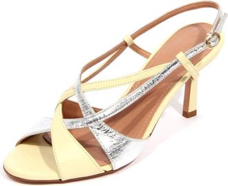 A.Bocca Lichtgeel/Zilveren Sandaal Ab 2434 - Dames - Sandalen met hakken - Geel - 38 1/2 EU - Schoenen