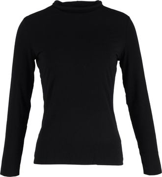 The Row Fitted Long Sleeve Top in Black Cotton