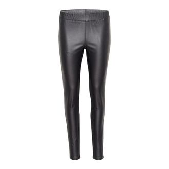 Kaffe Black Coated Jeggings Slim-Fit Trousers - female - Kaffe - Leggings - Black - 2XL - Trousers