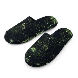 Generic Green Eye Mandala Mens House Slippers Slip Indoor Slipper On Shoes Warm Outdoor