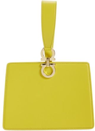 Ferragamo Double Gancio Leather Mini Clutch in Antique Yellow at Nordstrom