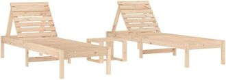 vidaXL Tumbonas Con Mesa 2 Uds Madera Maciza De Pino Vidaxl