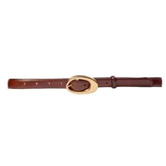 Black Suede Studio Oval Zebra Belt in Brown Leather/gold at Nordstrom, Size Medium