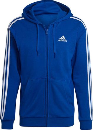 adidas Essentials French Terry 3-Stripes Full Zip Hoodie in Team Royal Blue/White at Nordstrom Rack, Size Xx-Large
