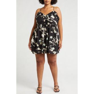 Joie Lilli Floral Minidress in Caviar Multi at Nordstrom Rack, Size 4X