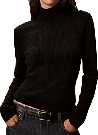 Calvin Klein Maglione Dolcevita in Lana Merino - - Knitwear - Donna - Nero - S