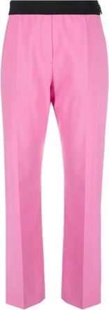 Msgm Leren broek - Dames - Slim Fit Broeken - Roze - S - Broeken