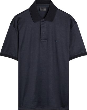 Emporio Armani Logo-embroidered Jersey Polo Shirt - Natural - Xxl