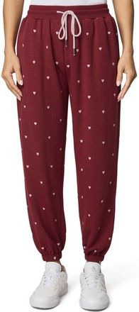 Splendid Love Lounge Embroidered Joggers in Red/White Rose at Nordstrom, Size X-Small