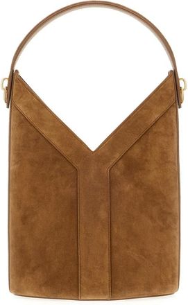 Saint Laurent Y Large Bucket Bag - Dames - Tassen - Bruin - Maat: ONE Size Su&egrave;de