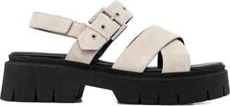 HUGO BOSS Suède sandalen met gesp - 102 NATURAL