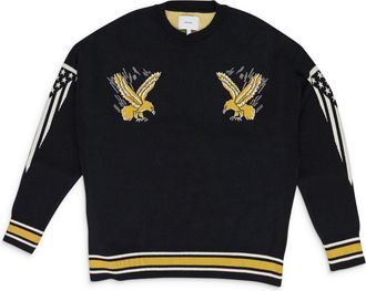 Rhude BLACK EAGLE SOUVENIR KNIT CREWNECK