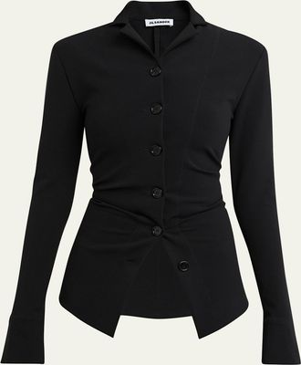 Jil Sander Gathered Slim-Fit Button-Down Shirt