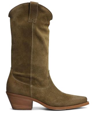 M&eacute;tisse 50mm suede boots - Green