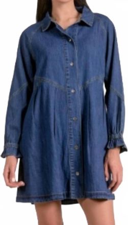 Elan Long Sleeve Denim Shirtdress In Blue