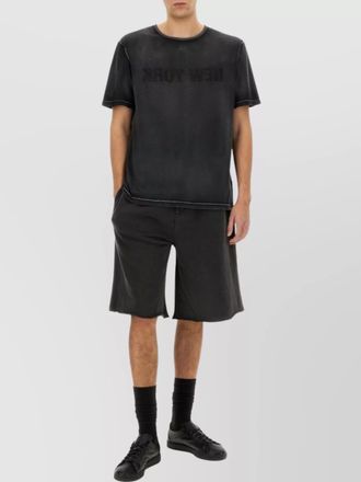 Helmut Lang dyed knee length shorts pockets
