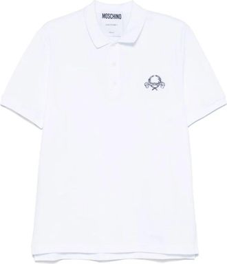 Moschino Teddy Bear Logo Polo Shirt - Heren - Polos - Wit - L - Katoen - Tops