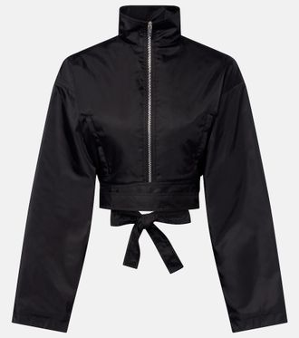 Alaia Ala&iuml;a Taffeta belted bomber jacket