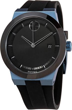 Movado Bold Quartz Black Dial Black Silicone Mens Watch 3600626