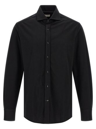 Brunello Cucinelli Black Cotton Mens Blouse