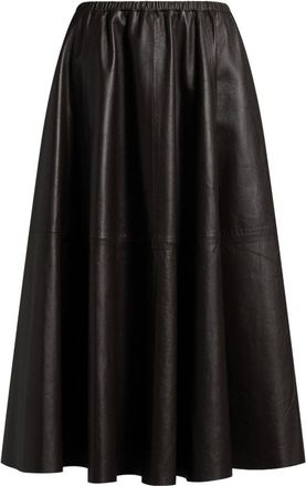 032c Faux Leather Midi Skirt - Black