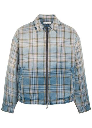Cole Buxton Checked Cotton Jacket - Blue - XL