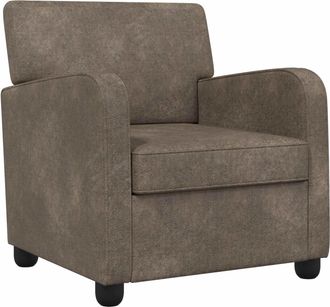 vidaXL Sill&oacute;n Gris Oscuro Cuero De Suede Sint&eacute;tico Vidaxl