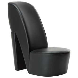 vidaXL Vidaxl - Sill&oacute;n Con Forma De Zapato De Tac&oacute;n Cuero Sint&eacute;tico Negro