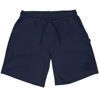 Aquascutum Herenfleece-shorts met geborduurd logo (Marine)