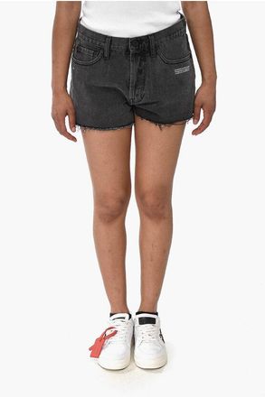 Off-white Denim Shorts with Raw Hem size 26