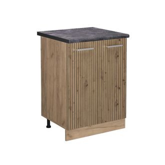 Vicco Mueble Bajo De Cocina R-line, Roble Artesanal, 60 Cm, Et Antracita