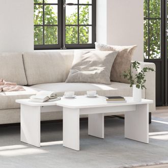 Berkfield Home Coffee Table 2 pcs White Solid pine wood