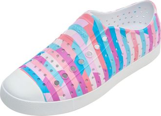 Native Jefferson Printed Slip-On Sneaker in Shell White/Pastel Stripe at Nordstrom Rack, Size 12