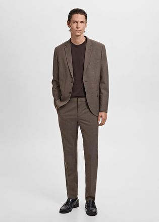 Mango Pantaloni completo Par&iacute;s super slim-fit marrone - Uomo - 42 - MANGO MAN