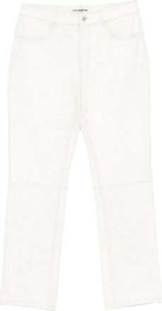 Cole Buxton Cracked Paint Leather Pants - Heren - Leren Broeken - Wit - W34 - Leer - Broeken