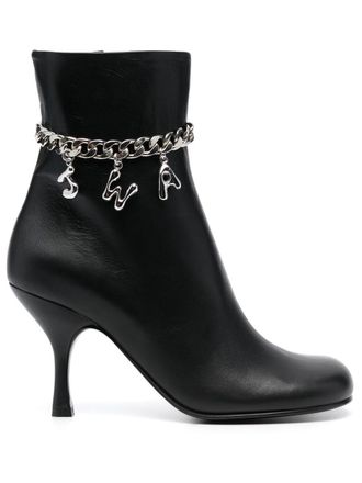 J.W.Anderson 80mm logo-embellished leather boots - Black