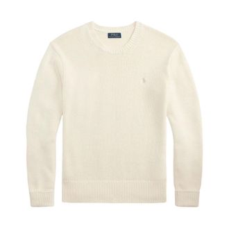 Polo Ralph Lauren Round-neck Knitwear, male, White, XL, Round-neck Knitwear