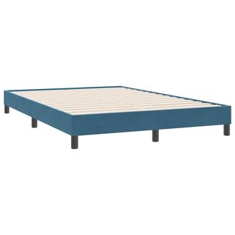 vidaXL Giroletto Senza Materasso Blu Scuro 160x220 Cm In Velluto Vidaxl