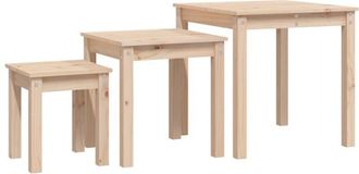 vidaXL Nesting Tables 3 pcs Solid Wood Pine Vidaxl
