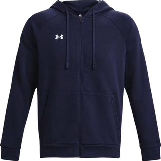 Under Armour Midnight Navy Fleece Zip Hoodie - Heren - Vesten met rits - Blauw - XL - Katoen - Hoodies & sweatvesten