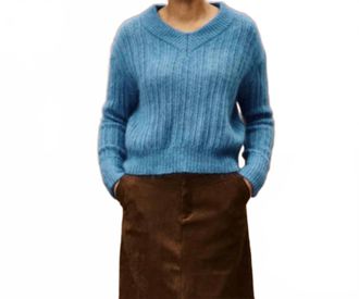 FRNCH Womens Myosotis Sweater In Bleu Jean