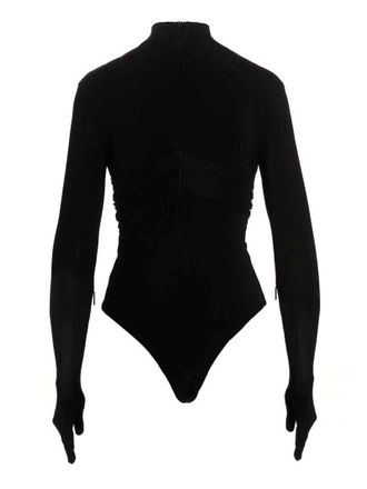 AMBUSH Heart-Cut Viscose Bodysuit - Black
