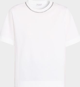 Brunello Cucinelli Monili Short-Sleeve Cotton T-Shirt