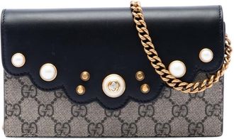 Gucci Pre-owned Gucci GG Supreme Peony Pearly Wallet On Chain Ladies TNBE2JG8T36ACESU