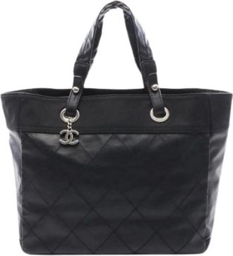 Chanel Pre-owned Tote Bags, female, Black, Size: ONE SIZE Pre-owned Vintage Plastic Tote Bag