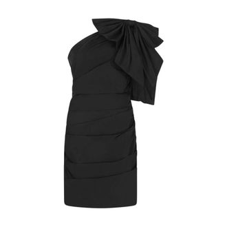 Dante6 Tami Jurk met Gedrapeerde Strik - Dames - Jurken - Zwart - Maat: XS Taf