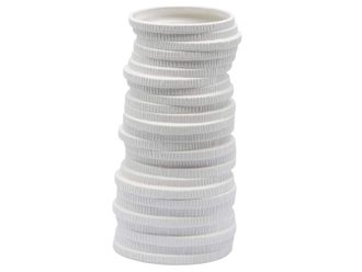 Schubiger M&ouml;bel Vase Scheiben Matt Weiss H: 31 cm