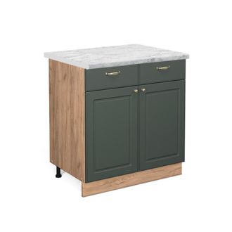 Vicco Mueble Bajo De Cocina Fame-line, Verde Dorado Casa De Campo, 80 Cm, Et M&aacute;rmol