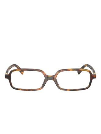 Miu Miu Eyewear Miu Regard rectangle-frame glasses - women - Acetate - 51 - Brown