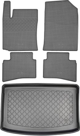 OEM Kia Stonic Suv (5 Puertas) A Partir De Octubre De 2017. Juego: Alfombrillas De Goma Para Coche + Alfombrilla Para Maletero